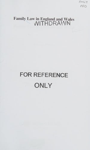 Family law in England and Wales