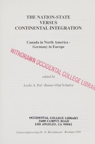 The Nation-state versus continental integration