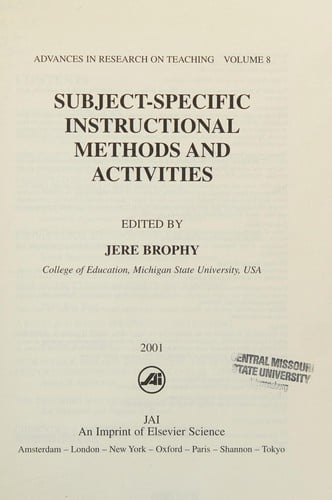 Subject-specific instructional methods and activities