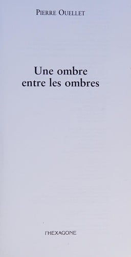 Une ombre entre les ombres