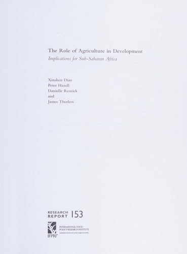 The role of agriculture in development