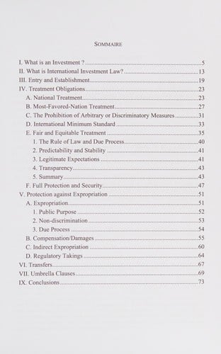 Recents developments in international investment law