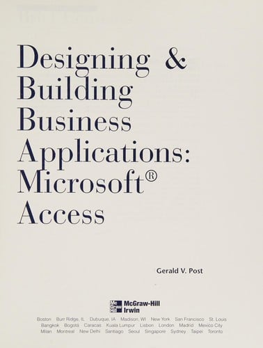 Designing & Building Business Applications with Microsoft Access