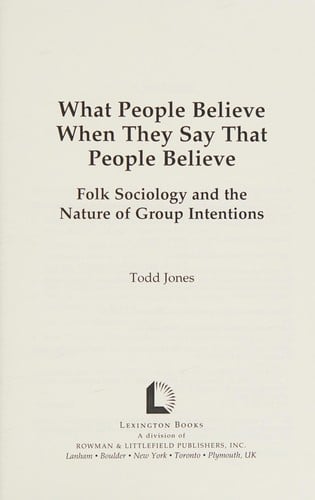 What people believe when they say that people believe