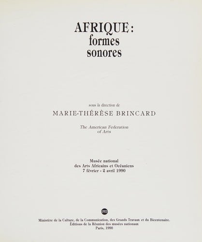 Afrique, formes sonores