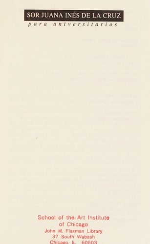 Sor Juana Inés de la Cruz para universitarios