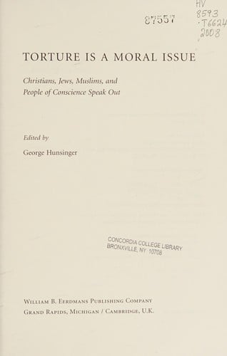 Torture is a moral issue