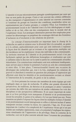 Intersections--cultures, sexualités, et genres