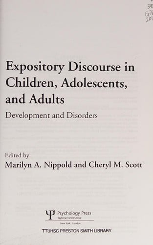 Expository discourse in children, adolescents, and adults