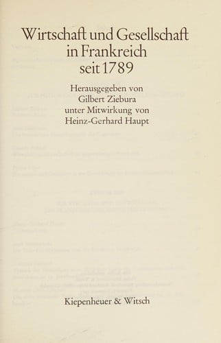 Wirtschaft und Gesellschaft in Frankreich seit 1789