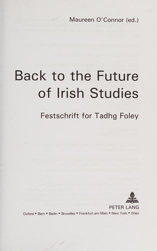 Back to the future of Irish studies