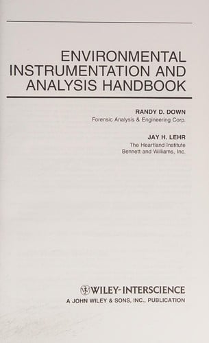 Environmental instrumentation and analysis handbook