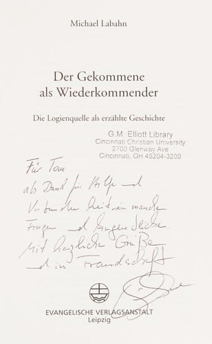 Der Gekommene als Wiederkommender