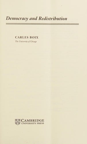 DEMOCRACY AND REDISTRIBUTION