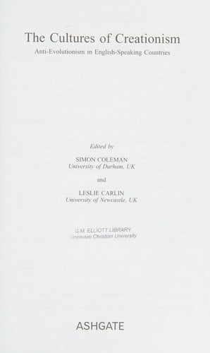 The cultures of creationism