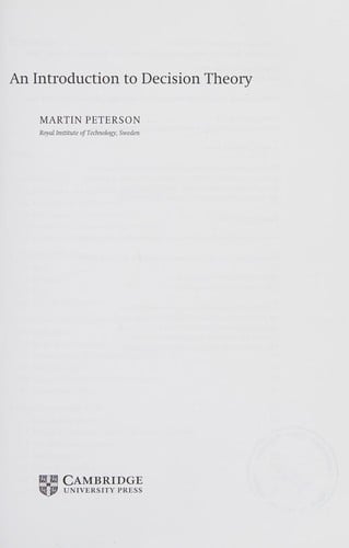 An introduction to decision theory