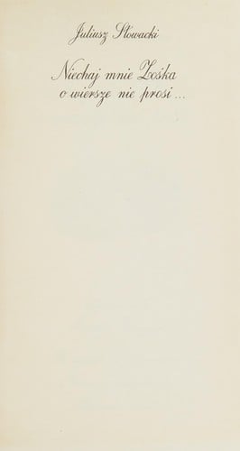 Niechaj mnie Zośka o wiersze nie prosi--