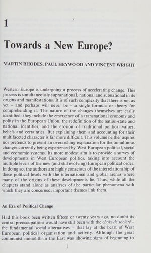 Developments in West European politics