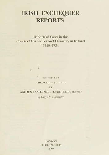 Irish Exchequer reports