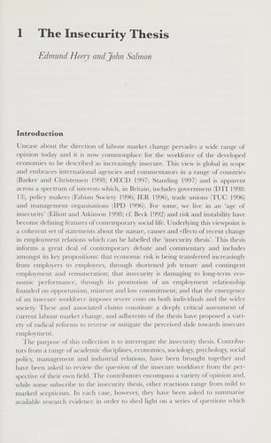 The insecure workforce