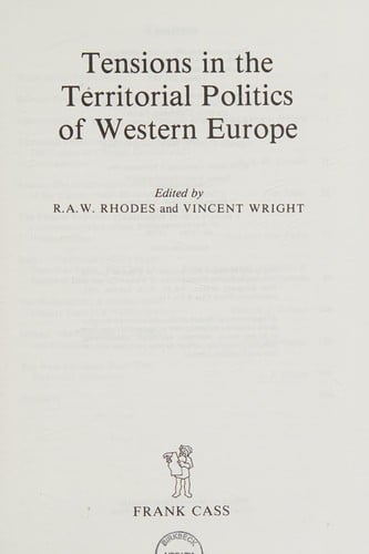 Tensions inthe territorial politics of Western Europe