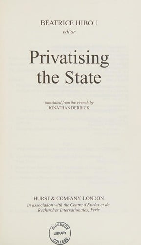 Privatising the state