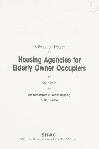 Housing Agencies for Elderly Owners