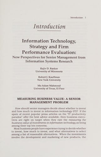 Strategic information technology management