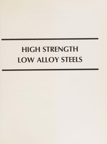 High strength low alloy steels
