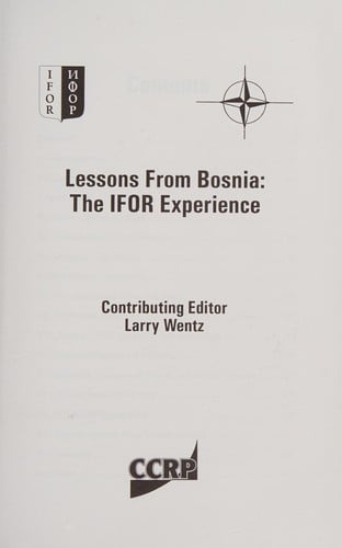 Lessons from Bosnia: The Ifor Experience