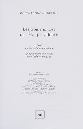 Les trois mondes de l'État-providence