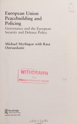 European Union peacebuilding and policing