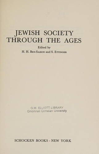 Jewish society through the ages