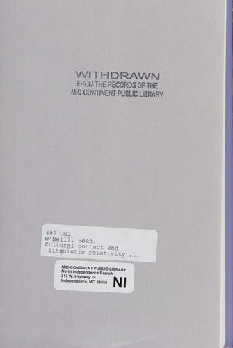 Cultural contact and linguistic relativity among the Indians of northwestern California