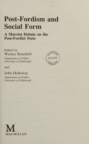 Post-Fordism and social form