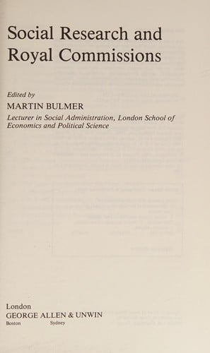 Social research and royal commissions