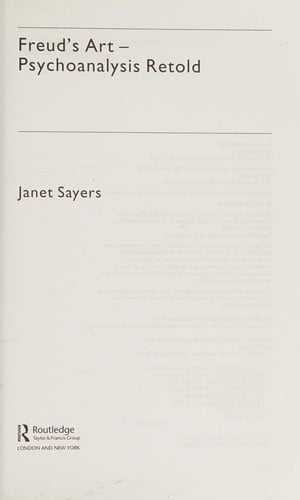 FREUD'S ART: PSYCHOANALYSIS RETOLD