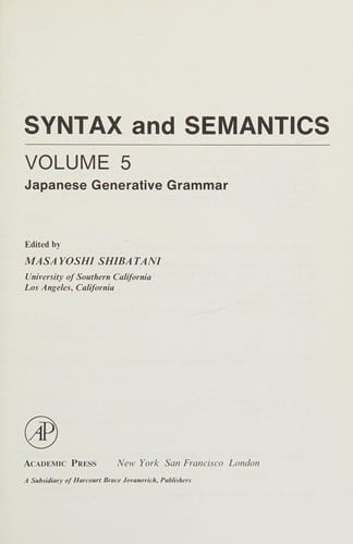 Japanese generative grammar