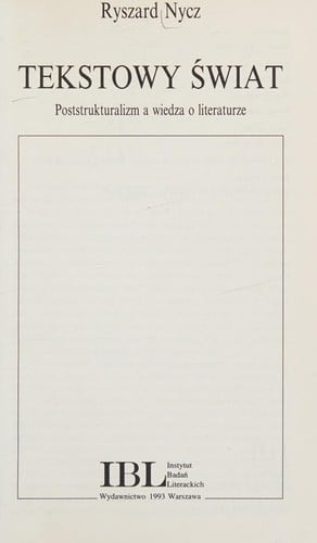 Tekstowy świat