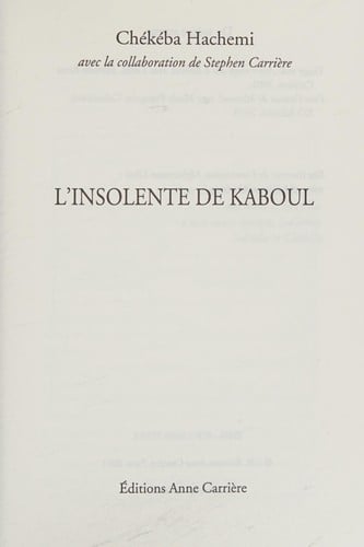 L'insolente de Kaboul