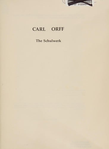 Carl Orff/documentation, his life and works