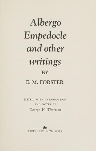 Albergo Empedocle, and other writings