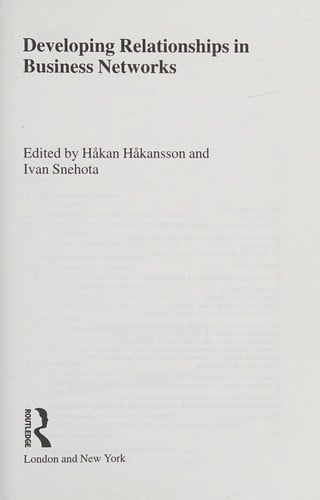 Developing relationships in business networks