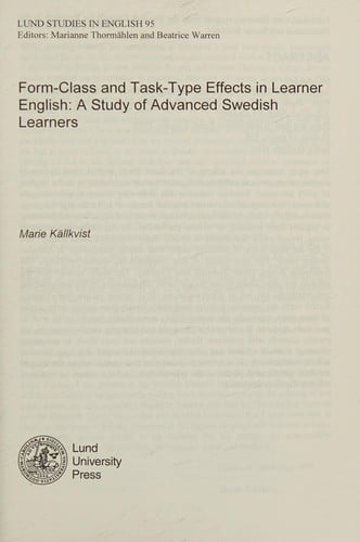 Form-class and task-type effects in learner English