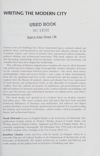 Writing the modern city
