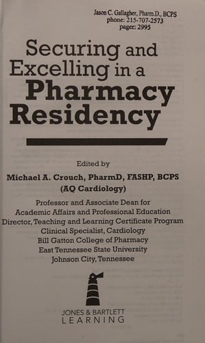 Securing and excelling in a pharmacy residency