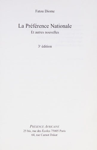 La préférence nationale et autres nouvelles