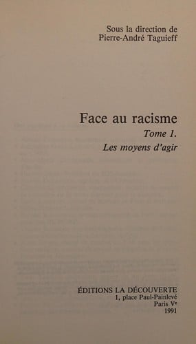 Face au racisme