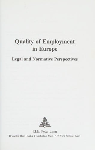 Quality of employment in Europe
