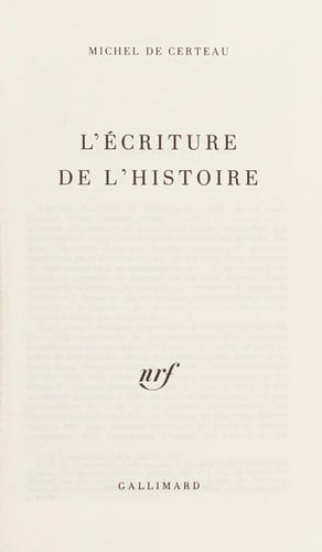 L' écriture de l'histoire